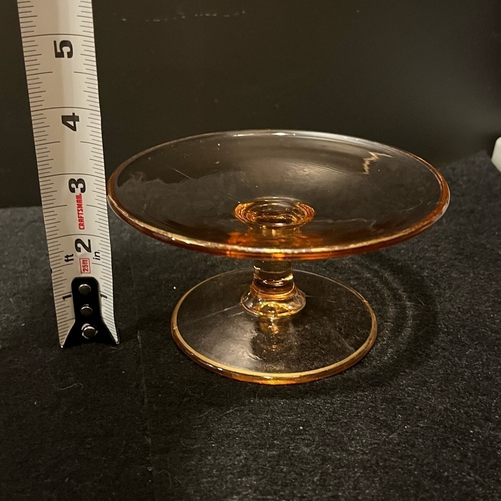 Vintage Pink Depression Glass Candle Holder Base Dessert Stand - Picture 7 of 16